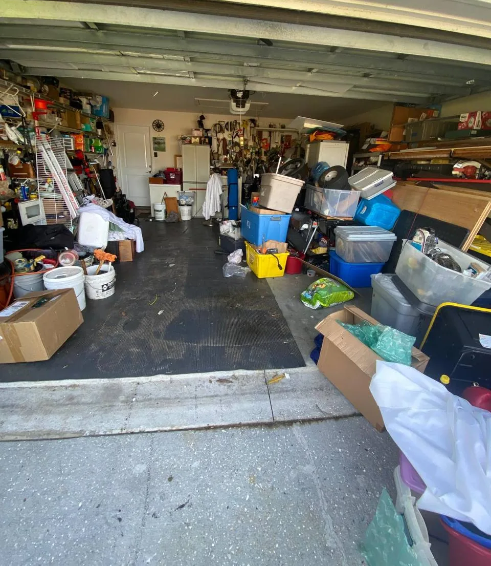 Garage cleanout after hauling bulky items