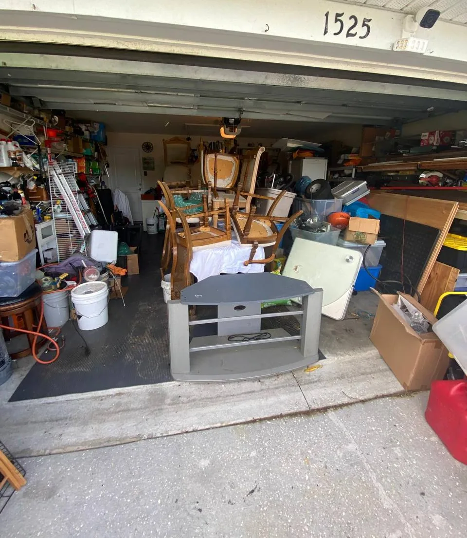 Garage cleanout before junk removal