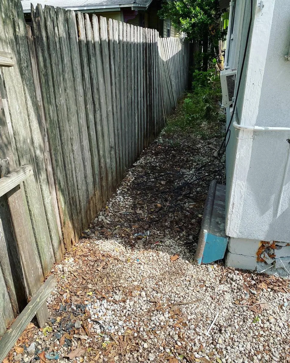 Side yard cleared after junk removal