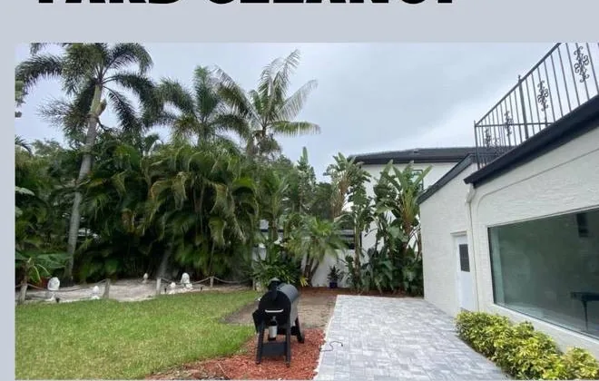 Clean backyard after yard cleanup